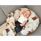 Prosop cu gluga, MimiNu, Mare, Dimensiune 100x100 cm, Din bumbac si thermo fleece, Materiale certificate Oeko Tex Standard 100, Teddy Bear On Moon