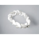 Protectie laterala, MimiNu, Pentru patut bebe, Tip Bumper impletit, Din bumbac, Din materiale certificate Oeko Tex Standard 100, Lungime 220 cm, Mini Gray Stars