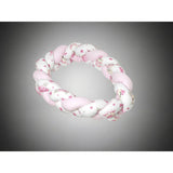 Protectie laterala, MimiNu, Pentru patut bebe, Tip Bumper impletit, Din bumbac, Din materiale certificate Oeko Tex Standard 100, Lungime 220 cm, Pink Ballerina