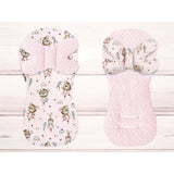 Protectie textila, MimiNu, Pentru carucior, scaun auto si scaun de bicicleta, Cu perna Butterfly, Materiale certificate Oeko Tex Standard 100, Minky Little Ballerina Pink