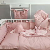 Sac de dormit, MimiNu, Pentru bebelusi, De iarna, Cu volanase, Din bumbac certificat Oeko Tex Standard 100, Cu fermoar lateral, Cu capse pe umar, 70 cm, 0 - 6 luni, 2.5 Tog, Colectia Royal, Powder Pink