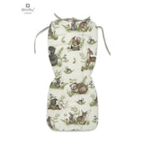 Salteluta pentru carucior, MimiNu, Reversibila, Cu doua fete, Din catifea si bumbac, Materiale certificate Oeko Tex Standard 100, 78 x 34 cm, Design, Calm Forest Natural/Nugat