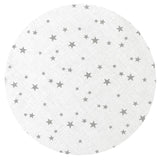 Lenjerie patut cu 5 piese, MimiNu, Pentru patut 120x60 cm, Cu pilota si perna, Din bumbac certificat Oeko Tex Standard 100, Mini Gray Stars