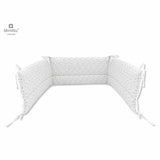 Lenjerie patut cu 5 piese, MimiNu, Pentru patut 120x60 cm, Cu pilota si perna, Din bumbac certificat Oeko Tex Standard 100, Mini Gray Stars