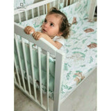 Lenjerie patut cu 6 piese, MimiNu, Pentru patut 120x60 cm, Cu pilota si perna, Cu doua aparatori laterale, Din bumbac certificat Oeko Tex Standard 100, Lulu Natural