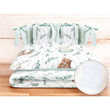 Lenjerie patut cu 6 piese, MimiNu, Pentru patut 120x60 cm, Cu pilota si perna, Cu doua aparatori laterale, Din bumbac certificat Oeko Tex Standard 100, Lulu Natural