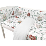 Lenjerie patut cu 6 piese, MimiNu, Pentru patut 120x60 cm, Cu pilota si perna, Cu doua aparatori laterale, Din bumbac certificat Oeko Tex Standard 100, Lulu Natural