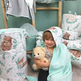 Set paturica de infasat, MimiNu, Cu doua fete, Dimensiune 75x75 cm + Perna bebelusi profilata, Cu doua fete, Cu functie anti-soc, 23x26 cm, Materiale certificate Oeko Tex Standard 100, Lulu Natural