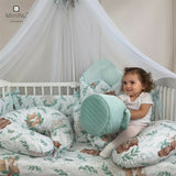 Set paturica de infasat, MimiNu, Cu doua fete, Dimensiune 75x75 cm + Perna bebelusi profilata, Cu doua fete, Cu functie anti-soc, 23x26 cm, Materiale certificate Oeko Tex Standard 100, Lulu Natural