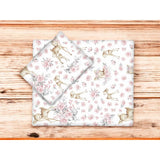 Set pentru carucior, MimiNu, Cu pernuta si paturica, Cu huse detasabile si lavabile, Din bumbac certificat Oeko Tex Standard 100, Sweet deer Pink