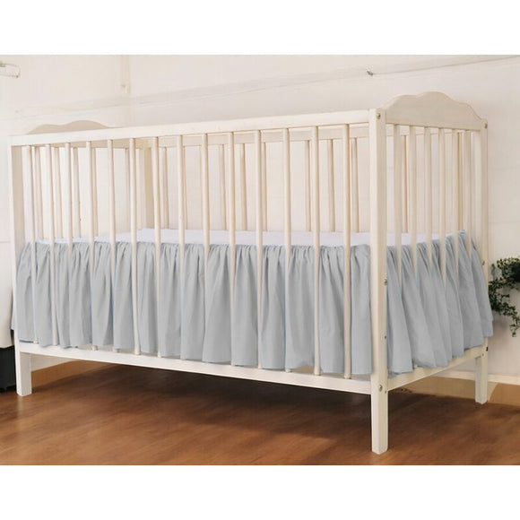 Volanas pentru saltea de patut, MimiNu 120x60 cm, Din bumbac certificat Oeko Tex Standard 100, Colectia Royal, Grey