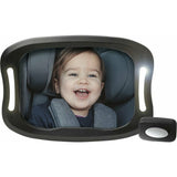 Oglinda auto, FreeON, Pentru masina, Cu iluminare LED, Include telecomanda pentru pornire si oprire usoara, 28x21 cm, Black