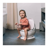 Olita educativa, FreeON, Trainer, Minitoaleta, Cu spatiu pentru hartie/servetele, Cu sunet realist de tras apa, Pana la 25 kg, 3 ani+, White/Grey