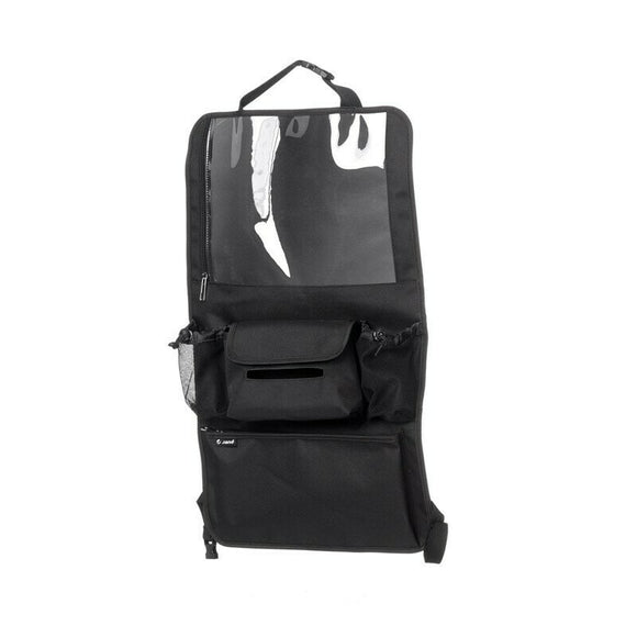 Organizator auto, Jane, Cu suport pentru tableta, Cu multiple buzunare, 2 x 38 x 64 cm, Black