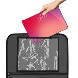 Organizator auto, Lionelo, Cu 5 buzunare de diferite dimensiuni, Cu buzunar pentru tableta, Montare cu clema, Piele ecologica, Impermeabila, Gri