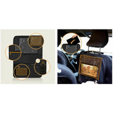 Organizator auto, Lionelo, Cu 5 buzunare de diferite dimensiuni, Cu buzunar pentru tableta, Montare cu clema, Piele ecologica, Impermeabila, Negru