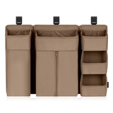 Organizator multifunctional, Lionelo, Sidepocket L, 58x11x58 cm, 3 parti independente cu multiple buzunare, Universal, Constructie ranforsata, Bej