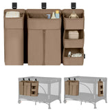 Organizator multifunctional, Lionelo, Sidepocket L, 58x11x58 cm, 3 parti independente cu multiple buzunare, Universal, Constructie ranforsata, Bej