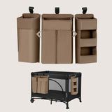 Organizator multifunctional, Lionelo, Sidepocket L, 58x11x58 cm, 3 parti independente cu multiple buzunare, Universal, Constructie ranforsata, Bej