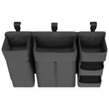 Organizator multifunctional, Lionelo, Sidepocket L, 58x11x58 cm, 3 parti independente cu multiple buzunare, Universal, Constructie ranforsata, Gri