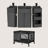 Organizator multifunctional, Lionelo, Sidepocket L, 58x11x58 cm, 3 parti independente cu multiple buzunare, Universal, Constructie ranforsata, Gri