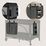 Organizator multifunctional, Lionelo, Sidepocket L, 58x11x58 cm, 3 parti independente cu multiple buzunare, Universal, Constructie ranforsata, Gri