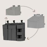 Organizator multifunctional, Lionelo, Sidepocket L, 58x11x58 cm, 3 parti independente cu multiple buzunare, Universal, Constructie ranforsata, Gri