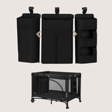 Organizator multifunctional, Lionelo, Sidepocket L, 58x11x58 cm, 3 parti independente cu multiple buzunare, Universal, Constructie ranforsata, Negru