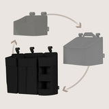 Organizator multifunctional, Lionelo, Sidepocket L, 58x11x58 cm, 3 parti independente cu multiple buzunare, Universal, Constructie ranforsata, Negru