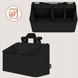 Organizator multifunctional, Lionelo, Sidepocket M, 43x15x23 cm, 3 compartimente, Universal, Constructie ranforsata, Negru