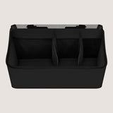 Organizator multifunctional, Lionelo, Sidepocket M, 43x15x23 cm, 3 compartimente, Universal, Constructie ranforsata, Negru