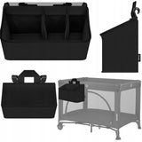 Organizator multifunctional, Lionelo, Sidepocket M, 43x15x23 cm, 3 compartimente, Universal, Constructie ranforsata, Negru