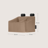 Organizator multifunctional, Lionelo, Sidepocket S, 26x12x15 cm, 2 compartimente, Universal, Constructie ranforsata, Bej