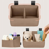 Organizator multifunctional, Lionelo, Sidepocket S, 26x12x15 cm, 2 compartimente, Universal, Constructie ranforsata, Bej