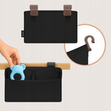 Organizator multifunctional, Lionelo, Sidepocket S, 26x12x15 cm, 2 compartimente, Universal, Constructie ranforsata, Negru