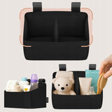 Organizator multifunctional, Lionelo, Sidepocket S, 26x12x15 cm, 2 compartimente, Universal, Constructie ranforsata, Negru