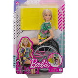 Papusa Barbie by Mattel Fashionistas papusa GRB93 in scaun cu rotile si rampa