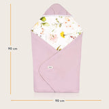 Paturica de infasat, Lionelo, Pentru scoica auto, carucior si landou, Cu multiple utilizari, Cu inchidere arici velcro, Dimensiune 90x90 cm, Din bumbac, TOG 2.5, 12-18 luni, Roz