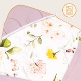 Paturica de infasat, Lionelo, Pentru scoica auto, carucior si landou, Cu multiple utilizari, Cu inchidere arici velcro, Dimensiune 90x90 cm, Din bumbac, TOG 2.5, 12-18 luni, Roz