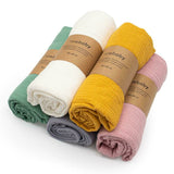 Paturica moale bebe, New Baby, Cu multiple intrebuintari, 60x60 cm, Din muselina, 100% bumbac, Mustard