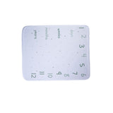 Paturica moale, Bubaba, My first year, Din bumbac, 70x90 cm, Pentru momente memorabile, Imprimeu cu luni, saptamani si zile, 0 luni+, Mint/White