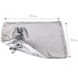 Paturica, Nattou, De plus, Moale, Cu melodie, Cu jucarie dentitie, Primul prieten al celor mici, 50x50 cm, 0 luni+, Grey/White