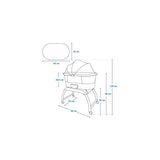 Patut balansoar, Lionelo, Coral, Cu landou ergonomic detasabil, Functie de balansare integrata, Functie de cantar, Sunete si cantece de leagan, Cu roti, Panou tactil sau telecomanda, 0-9 kg, EN 1130:2019+AC:2020,EN 16890:2017+A1:2021, Alb