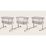 Patut co-sleeper, Lionelo, Aurora, 3 in 1, Cu leganare si setare unghiulara, Cu saltea, 0 luni+, Certificari EN 1130:2019+AC:2020, EN 16890:2, Bej