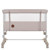 Patut co-sleeper, Lionelo, Aurora, 3 in 1, Cu leganare si setare unghiulara, Cu saltea, 0 luni+, Certificari EN 1130:2019+AC:2020, EN 16890:2, Bej