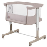 Patut co-sleeper, Lionelo, Aurora, 3 in 1, Cu leganare si setare unghiulara, Cu saltea, 0 luni+, Certificari EN 1130:2019+AC:2020, EN 16890:2, Bej