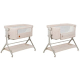 Patut co-sleeper, Lionelo, Leonie Plus, Pliabil, Cu sistem de leganare, Cu setare unghiulara, Reglabil in 6 pozitii pe inaltime, Conform cu standardele europeane de securitate EN1130 si EN16890, Bej