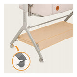 Patut co-sleeper, Lionelo, Leonie Plus, Pliabil, Cu sistem de leganare, Cu setare unghiulara, Reglabil in 6 pozitii pe inaltime, Conform cu standardele europeane de securitate EN1130 si EN16890, Bej