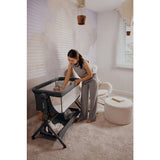 Patut co-sleeper, Lionelo, Leonie Plus, Pliabil, Cu sistem de leganare, Cu setare unghiulara, Reglabil in 6 pozitii pe inaltime, Conform cu standardele europeane de securitate EN1130 si EN16890, Bej