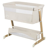 Patut co-sleeper, Lionelo, Thomi Plus, 5 in 1, Multifunctional, Sustine pana la 9 kg ca patut, 15 kg tarc de joaca, 100 kg canapea, Inaltime reglabila in 7 pozitii, De la nastere pana la 4 ani, Cu 2 saltele din spuma T25, 94x70x77-93,5 cm, Bej